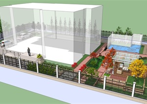上海佘山御品臻园188号别墅屋顶庭院景观设计SU(草图大师)模型