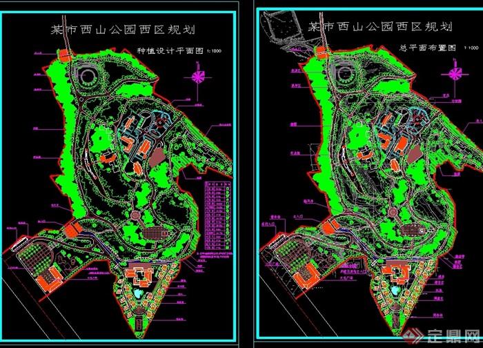 某市西山公园规划设计cad方案
