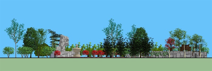 上海某区基地办公景观设计su模型及cad方案
