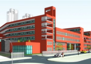 中铁国际城小学详细建筑楼设计SU(草图大师)模型