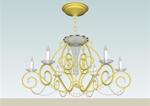 欧式风格经典的室内吊灯设计SU(草图大师)模型