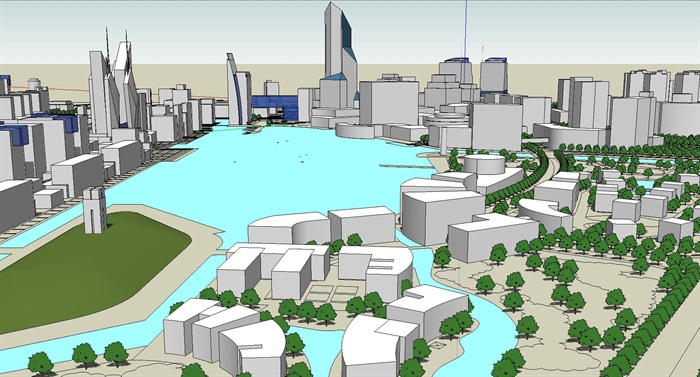 大型水上商业住宅公园城市核心综合体规划(4)