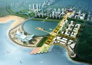 某滨水交通枢纽地区概念城规划jpg方案