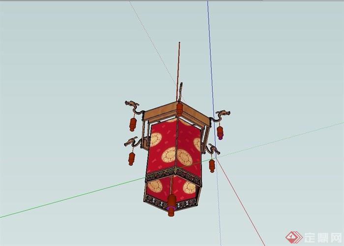 古典中式风格灯笼吊灯素材设计su模型
