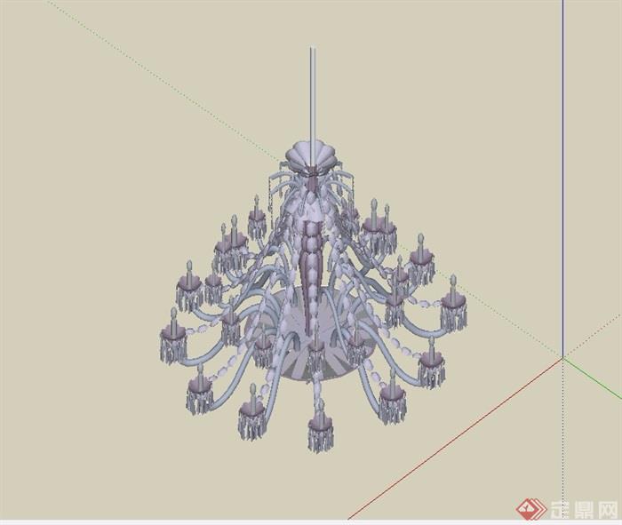 现代风格经典详细完整的吊灯su模型