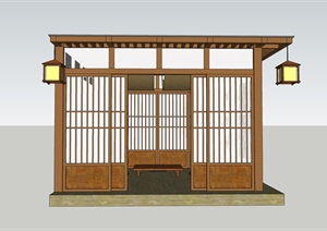 日式花园禅房素材设计SU(草图大师)模型