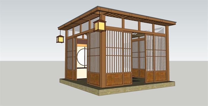 日式花园禅房素材设计su模型