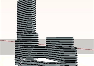 超高层酒店建筑设计SU(草图大师)模型