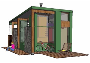 现代乡村住宅小屋建筑设计SU(草图大师)模型