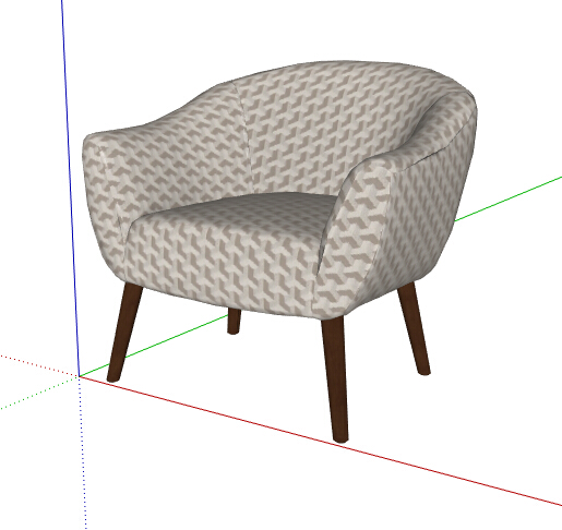 单人沙发椅设计su模型