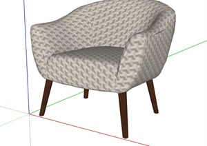 单人沙发椅设计SU(草图大师)模型