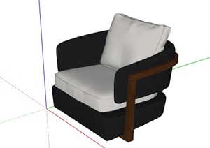 现代风格独特单人沙发椅SU(草图大师)模型