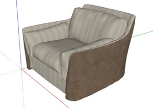 现代风格详细完整的沙发椅SU(草图大师)模型