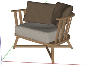 某现代风格详细沙发椅素材设计SU(草图大师)模型