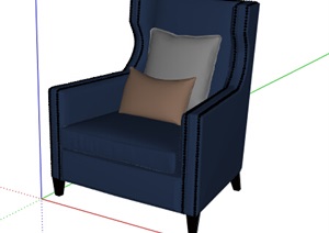 现代风格详细完整的沙发椅设计SU(草图大师)模型