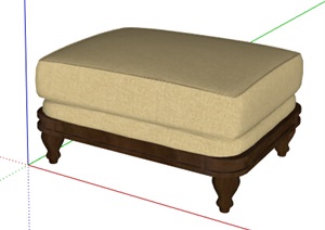 欧式风格沙发坐凳SU(草图大师)模型