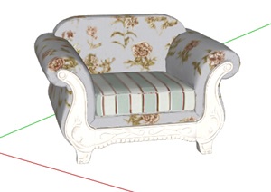 欧式风格独特详细沙发SU(草图大师)模型