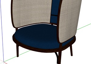单人沙发椅子设计SU(草图大师)模型