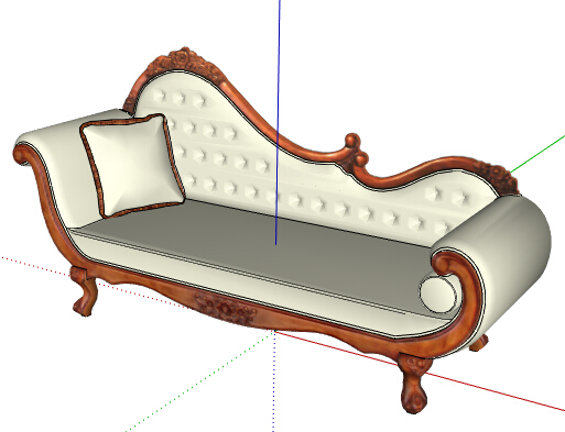欧式风格详细完整的沙发素材su模型