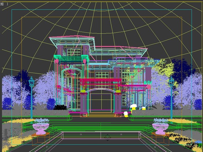 简欧别墅外观详细建筑设计3d模型