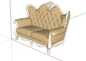 欧美风格详细室内沙发设计SU(草图大师)模型
