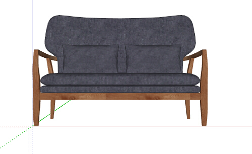 现代风格详细完整室内沙发su模型