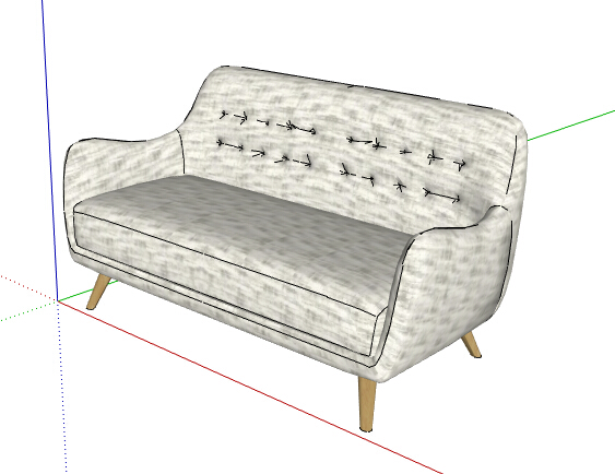 某现代风格室内空间装饰沙发su模型