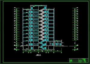 十层框架财贸金融大厦建筑结构设计cad施工图
