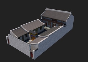 甘肃传统民居住宅建筑设计cad施工图及SU(草图大师)模型