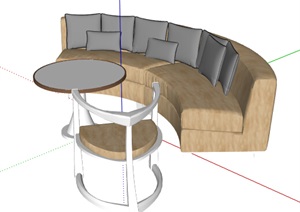 现代风格桌椅组合设计SU(草图大师)模型