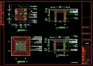 精品方形钢结构廊架CAD施工图