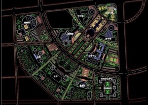 现代风格经典的城市规划设计cad方案图