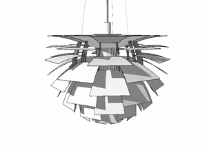 现代独特吊灯顶灯素材SU(草图大师)模型