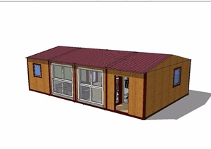 创意单层民居住宅小建筑SU(草图大师)模型