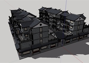 古典中式风格详细完整的别墅住宅SU(草图大师)模型