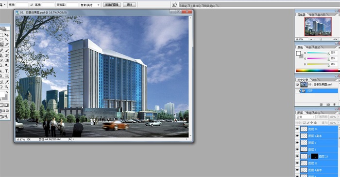 二十一层酒店建筑方案图(含CAD图+PSD效果图+su模型+排版JPG）-约53400平(10)