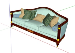 地中海风格室内沙发设计SU(草图大师)模型