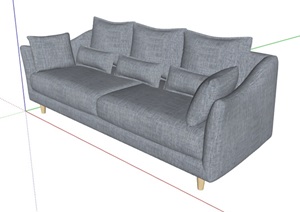 某现代室内多人沙发设计SU(草图大师)模型