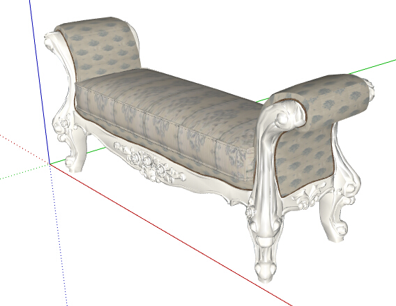 欧式风格详细的坐凳su模型