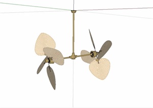 室内独特的电风扇设计SU(草图大师)模型