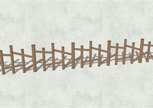 某竹木篱笆栏杆SU(草图大师)模型