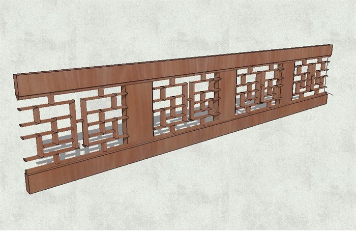 古典中式风格详细木质栏杆设计su模型