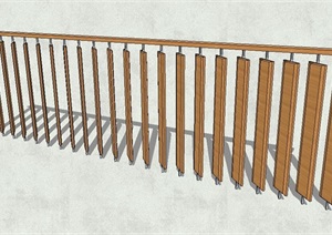 现代风格详细的木质栏杆素材设计SU(草图大师)模型