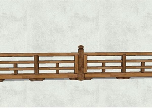 中式防腐木质栏杆设计SU(草图大师)模型