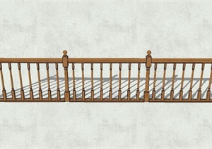 欧式风格详细木质栏杆设计SU(草图大师)模型