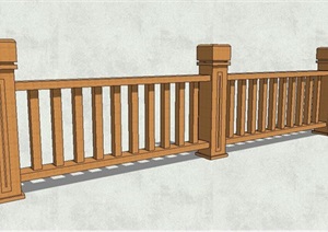 某木质栏杆素材设计SU(草图大师)模型