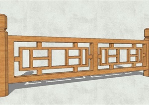 新中式木质栏杆素材SU(草图大师)模型