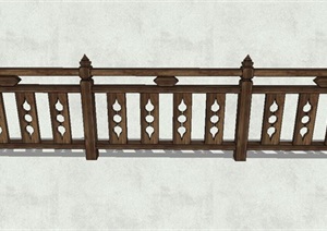 某中式木质栏杆设计SU(草图大师)模型