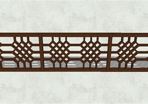 精品木制栏杆设计SU(草图大师)模型