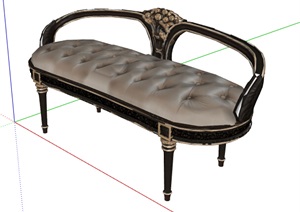 欧式风格精致室内沙发SU(草图大师)模型